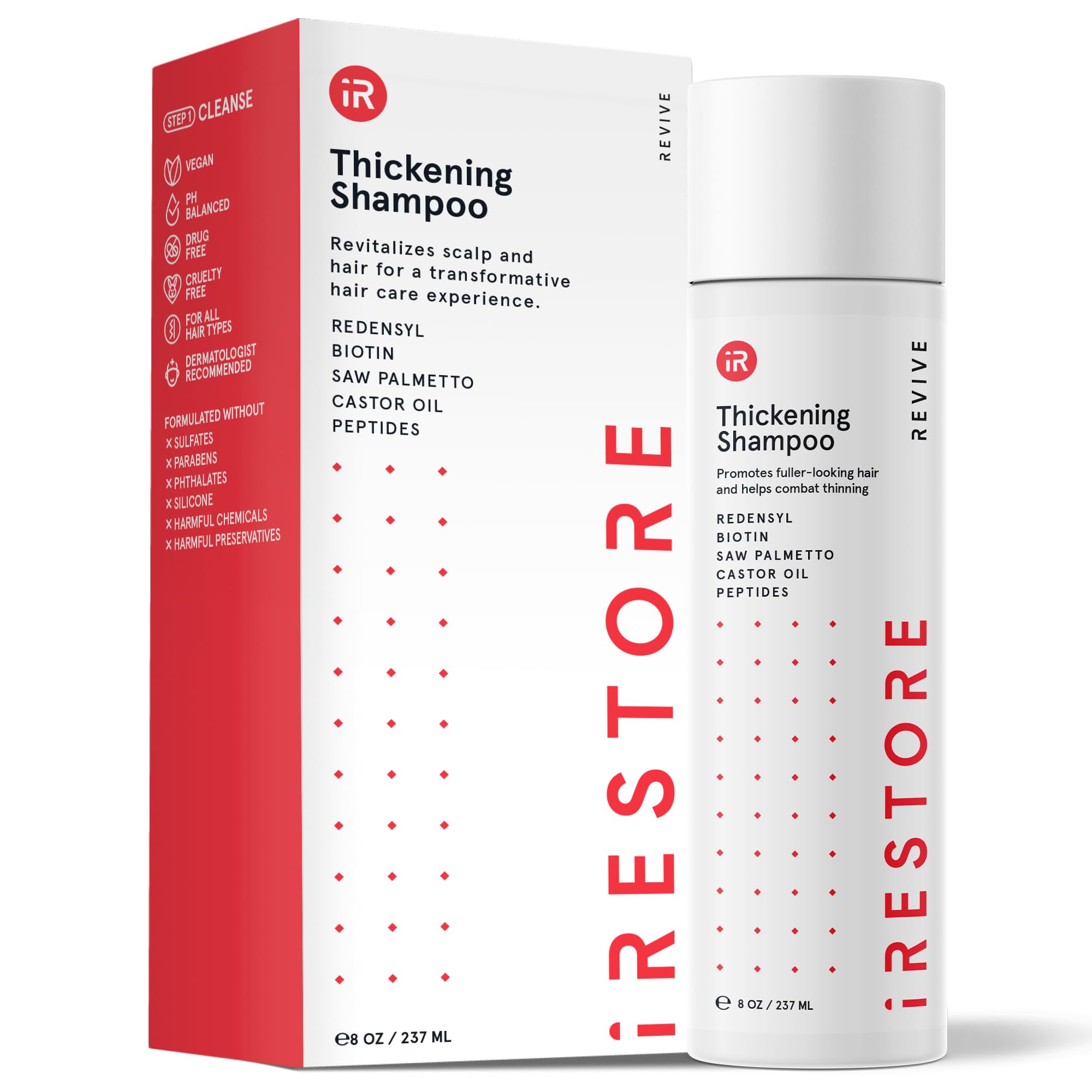 iRestore Anti Hair Loss Shampoo with Biotin – Growth, Thickening & Volumizing for Men & Women