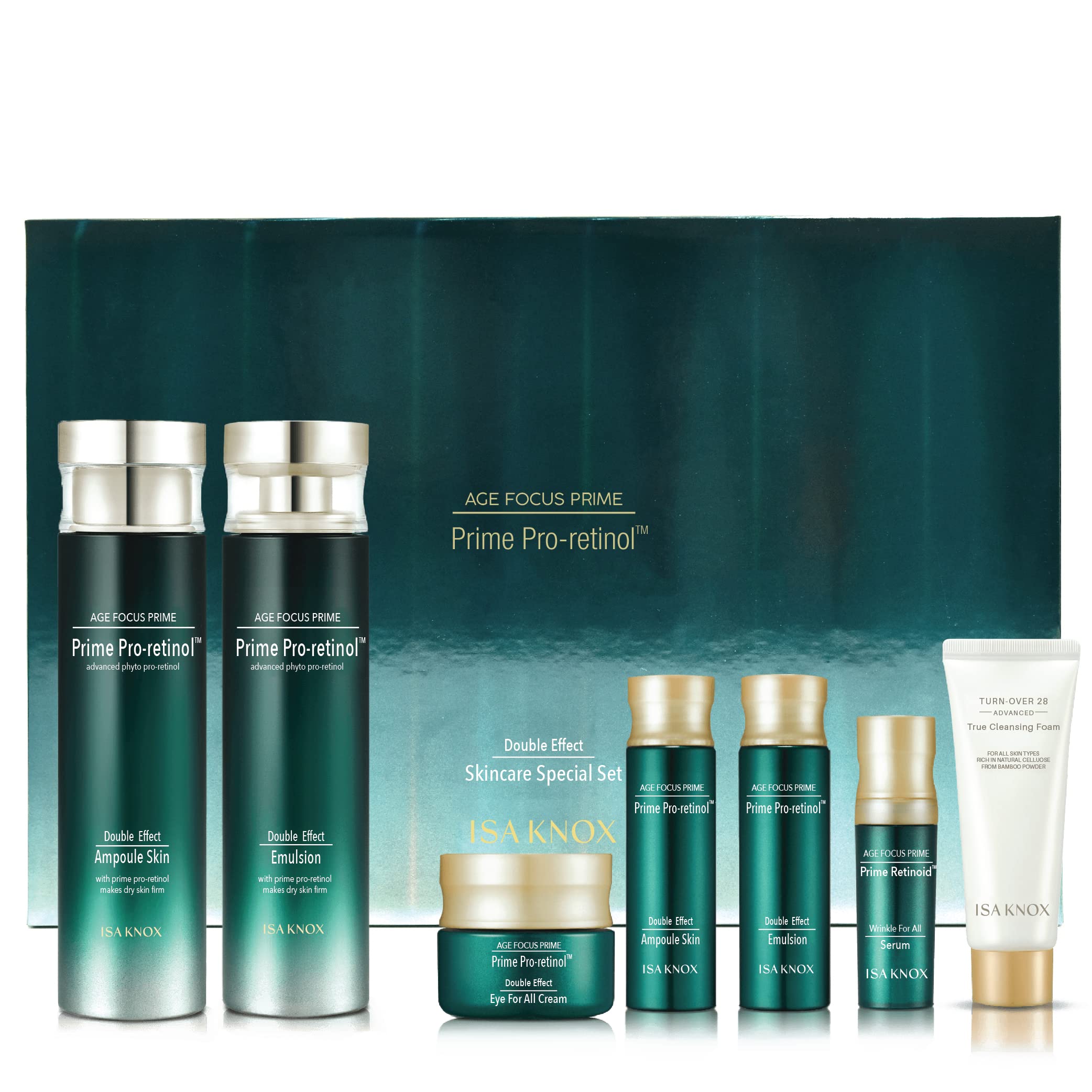 Isa Knox AGE FOCUS PRIME DOUBLE EFFECT SKINCARE SET – Lightweight, Nourishing Korean Routine (417 ml)