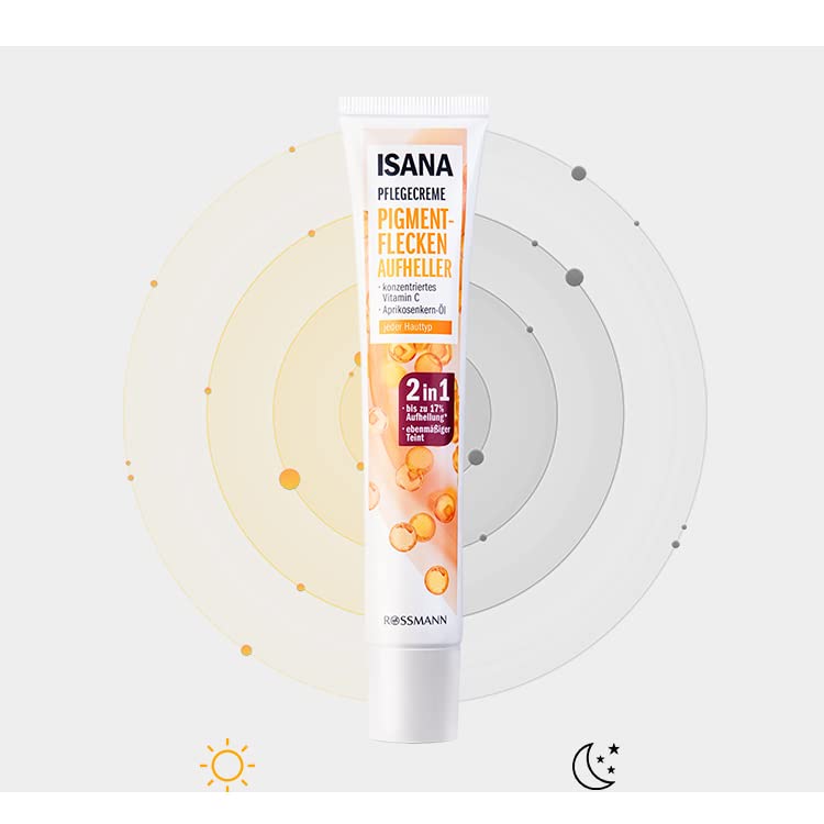 Isana Pigment Spots 2-in-1 Vitamin C Serum | Brighten Freckles & Even Skin Tone, 50ml