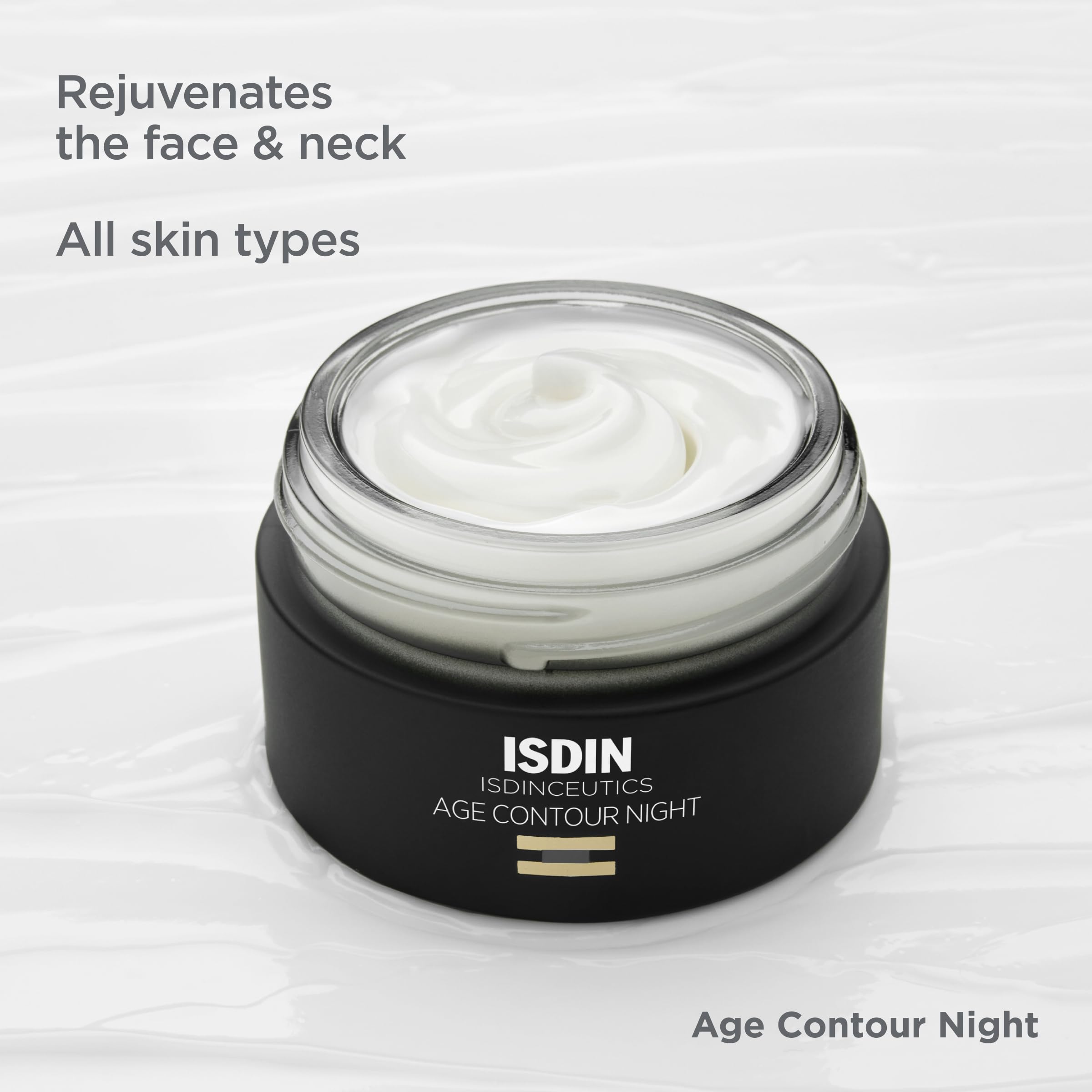 ISDIN Age Contour Night Cream for Face & Neck – Melatonin & Peptides, 1.8 oz