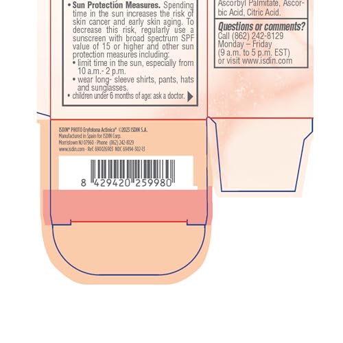 ISDIN Eryfotona Actinica SPF 50+ Mineral Sunscreen – No White Cast, Travel Size