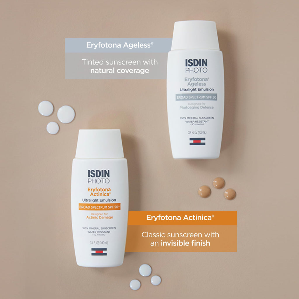 ISDIN Eryfotona Ageless Tinted SPF 50 Mineral Sunscreen for Face – Non-Comedogenic, Water-Resistant, Travel-Size 3.4 oz