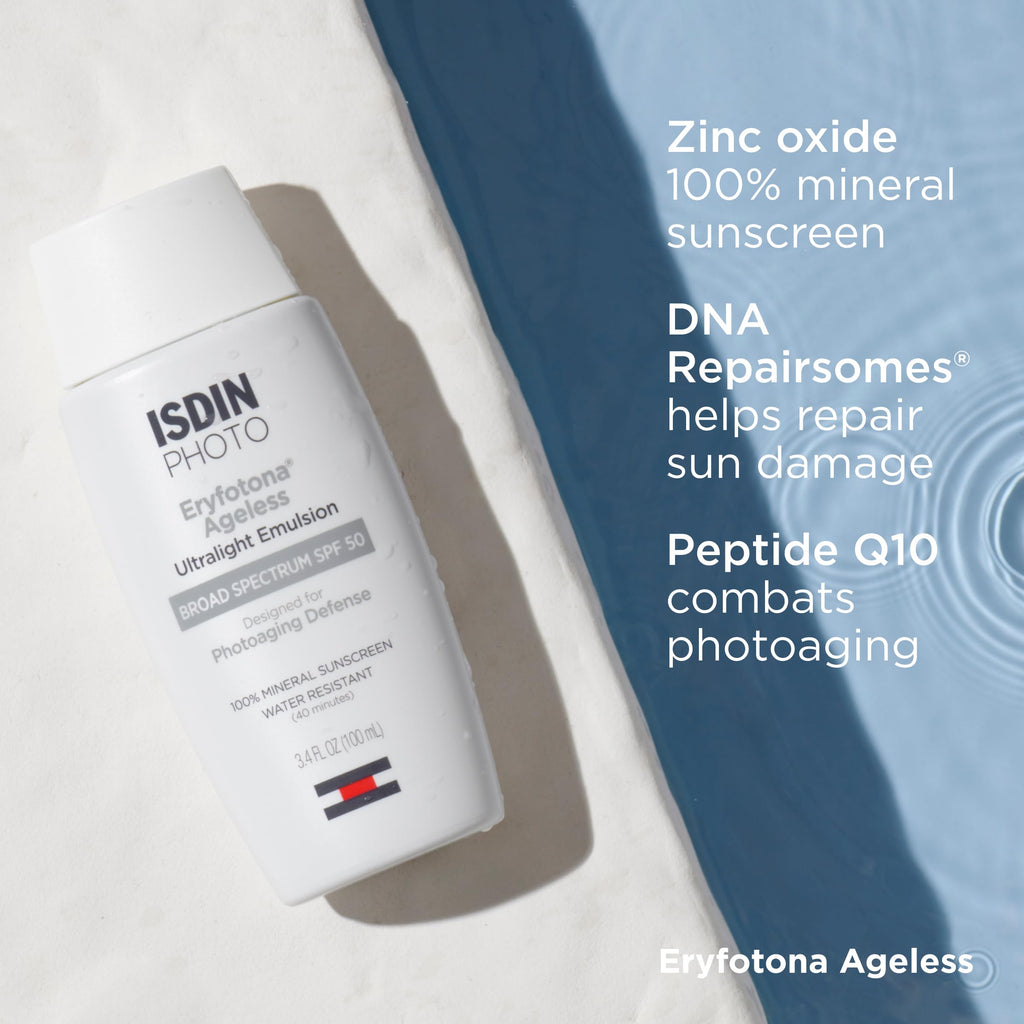ISDIN Eryfotona Ageless Tinted SPF 50 Mineral Sunscreen for Face – Non-Comedogenic, Water-Resistant, Travel-Size 3.4 oz