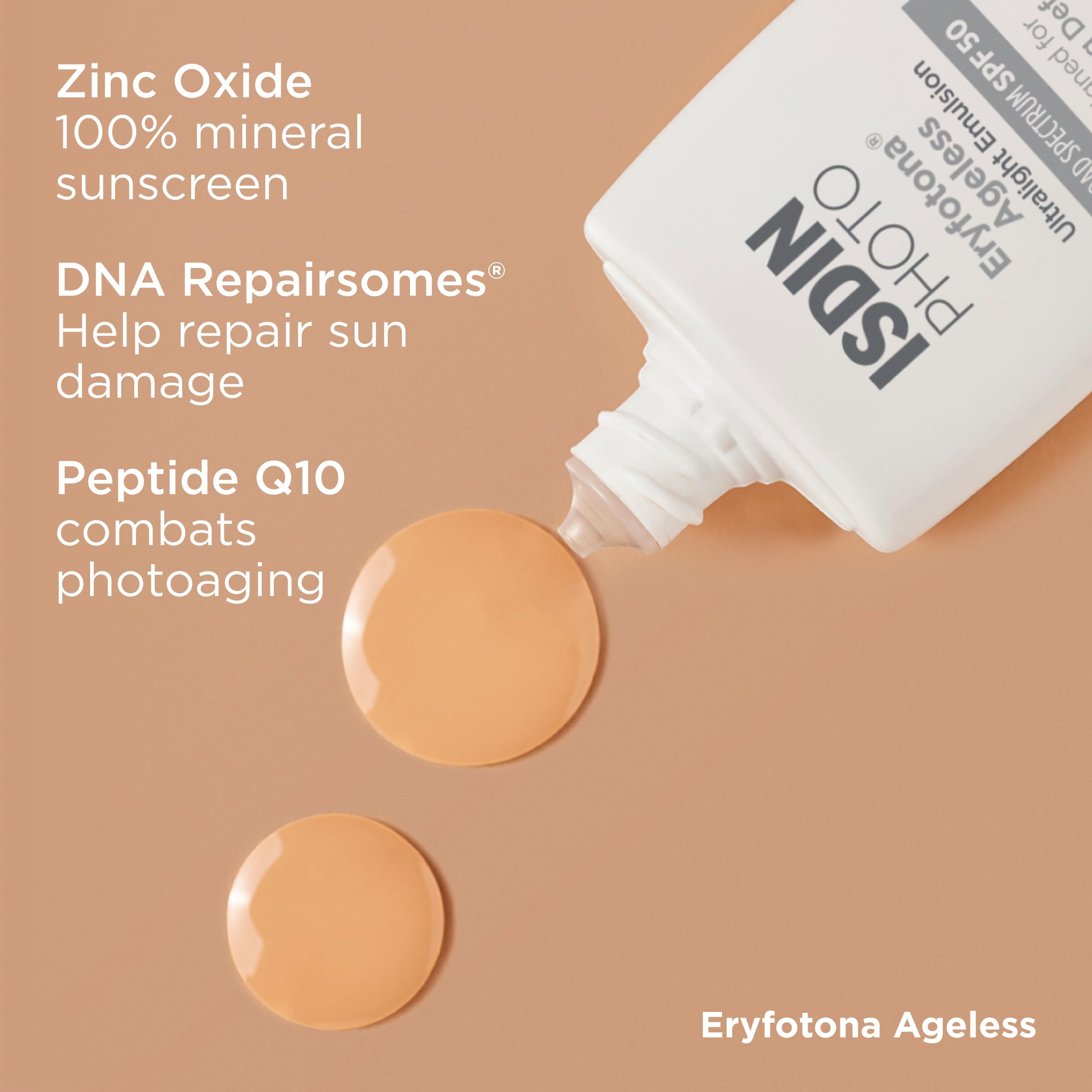 ISDIN Eryfotona Ageless Tinted Mineral Sunscreen SPF 50 | Travel-Size 1.7 oz