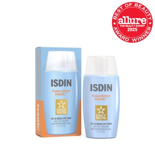 ISDIN Fusion Water MAGIC SPF 40 Sunscreen – Ultralight Hydration with Hyaluronic Acid & Vitamin E