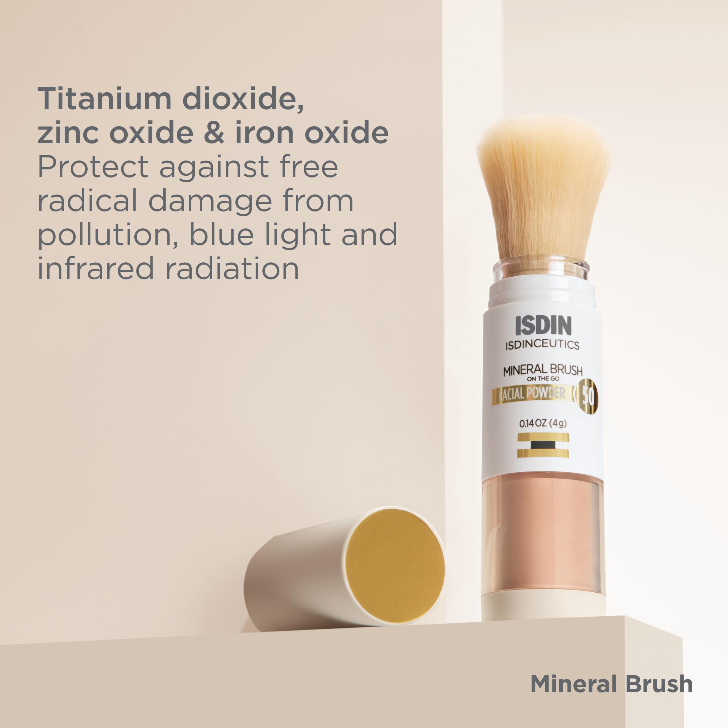 ISDIN Mineral Brush Powder – Pollution & Blue Light Protection for Sensitive Skin