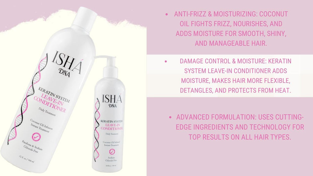 ISHA DNA Keratin Leave-In Conditioner — Sulfate Free Daily Damage Control