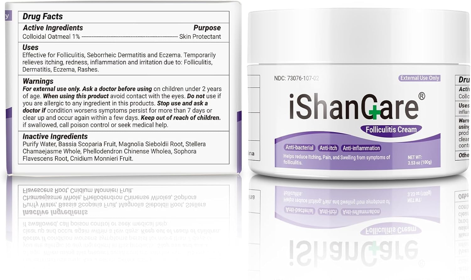 ishancare Folliculitis Treatment Cream – Natural Relief for Itching, Redness & Inflammation | 3.53 Oz