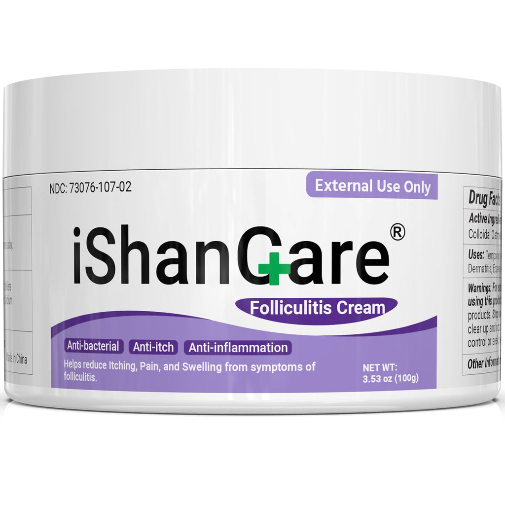 ishancare Folliculitis Treatment Cream – Natural Relief for Itching, Redness & Inflammation | 3.53 Oz