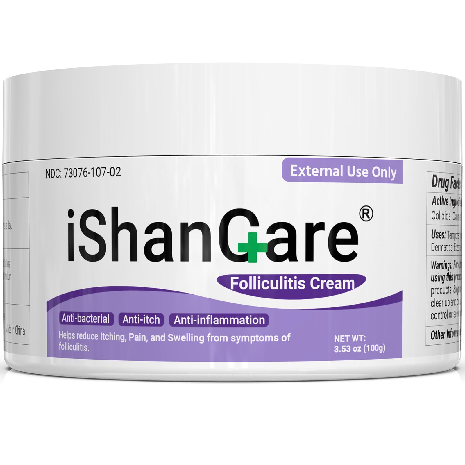 ishancare Folliculitis Treatment Cream – Natural Relief for Itching, Redness & Inflammation | 3.53 Oz