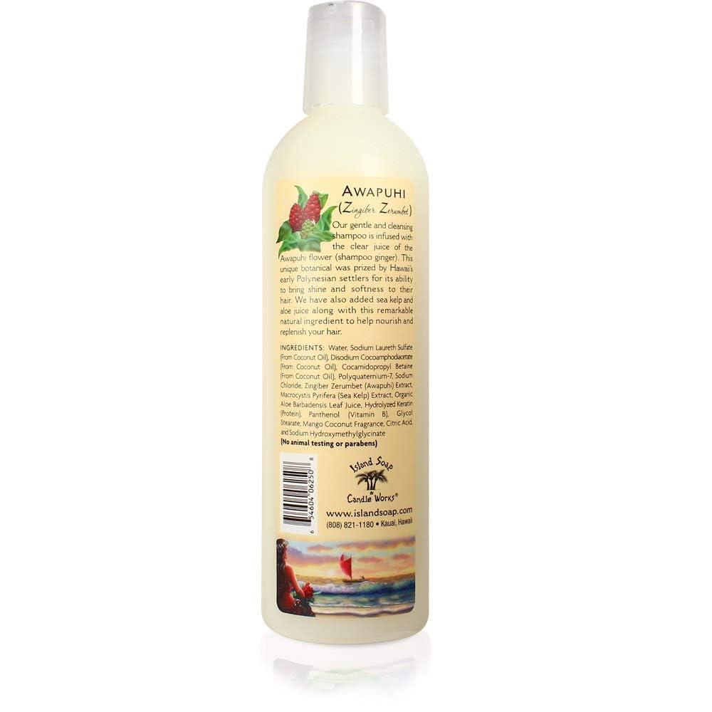 Island Soap & Candle Works Awapuhi Mango Coconut Shampoo – 12 oz Moisturizing Hawaiian Shampoo