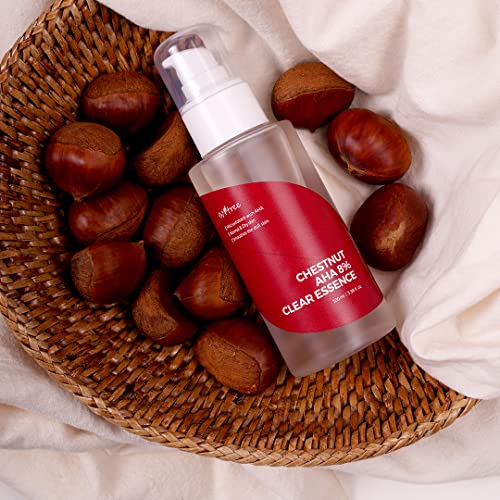ISNTREE Chestnut AHA 8% Clear Essence 100ml | Pore Refining Exfoliant with Chestnut Shell Upcycled Ingredients | Korean Skincare