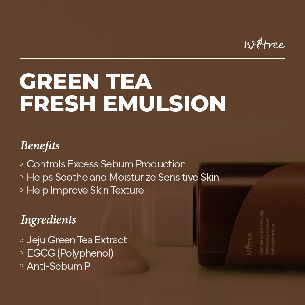 IsNtree Green Tea Fresh Emulsion – Jeju Green Tea Extract, Oil & Moisture Balance