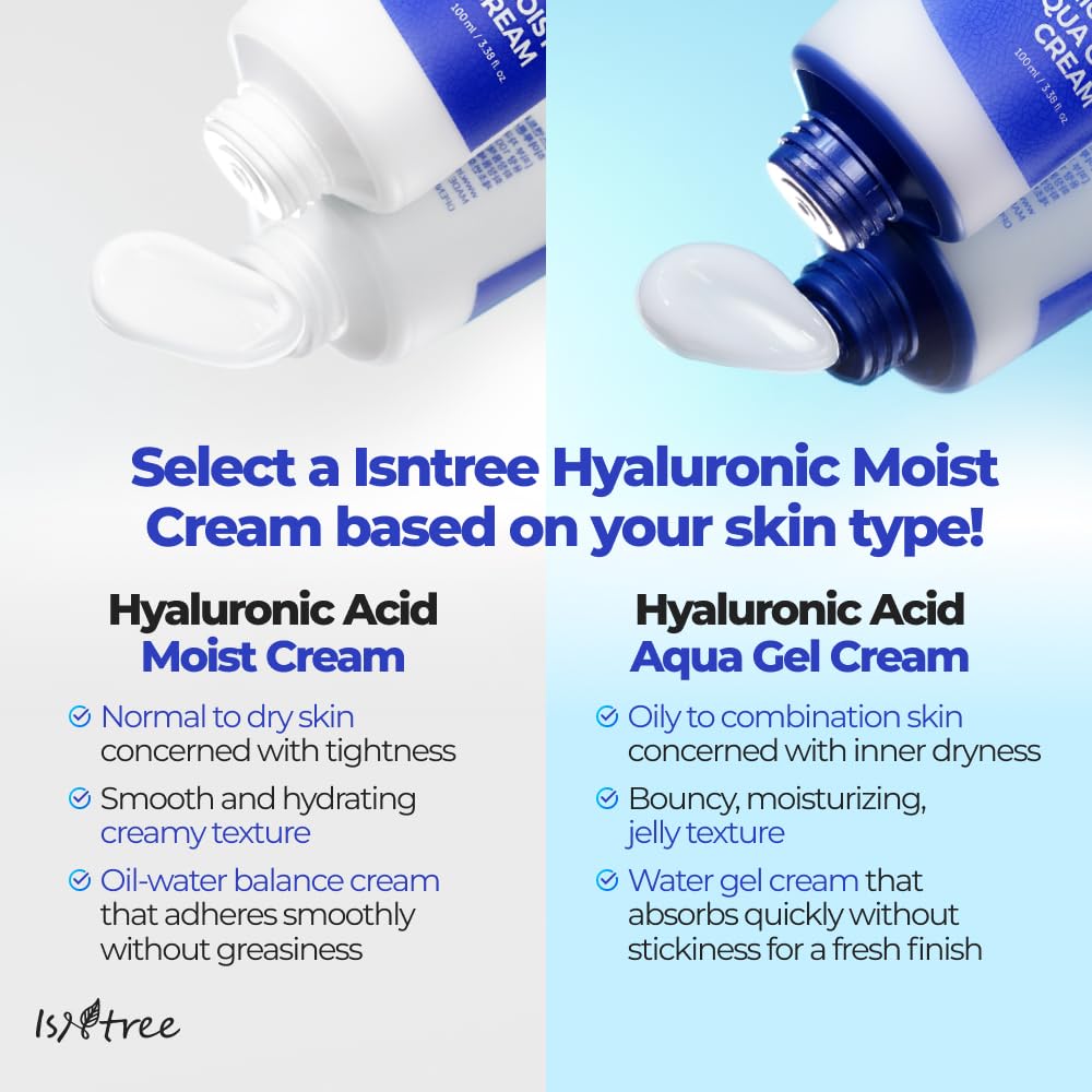 ISNTREE Hyaluronic Acid Moist Cream 100ml – Deep Hydration, Fragrance-Free