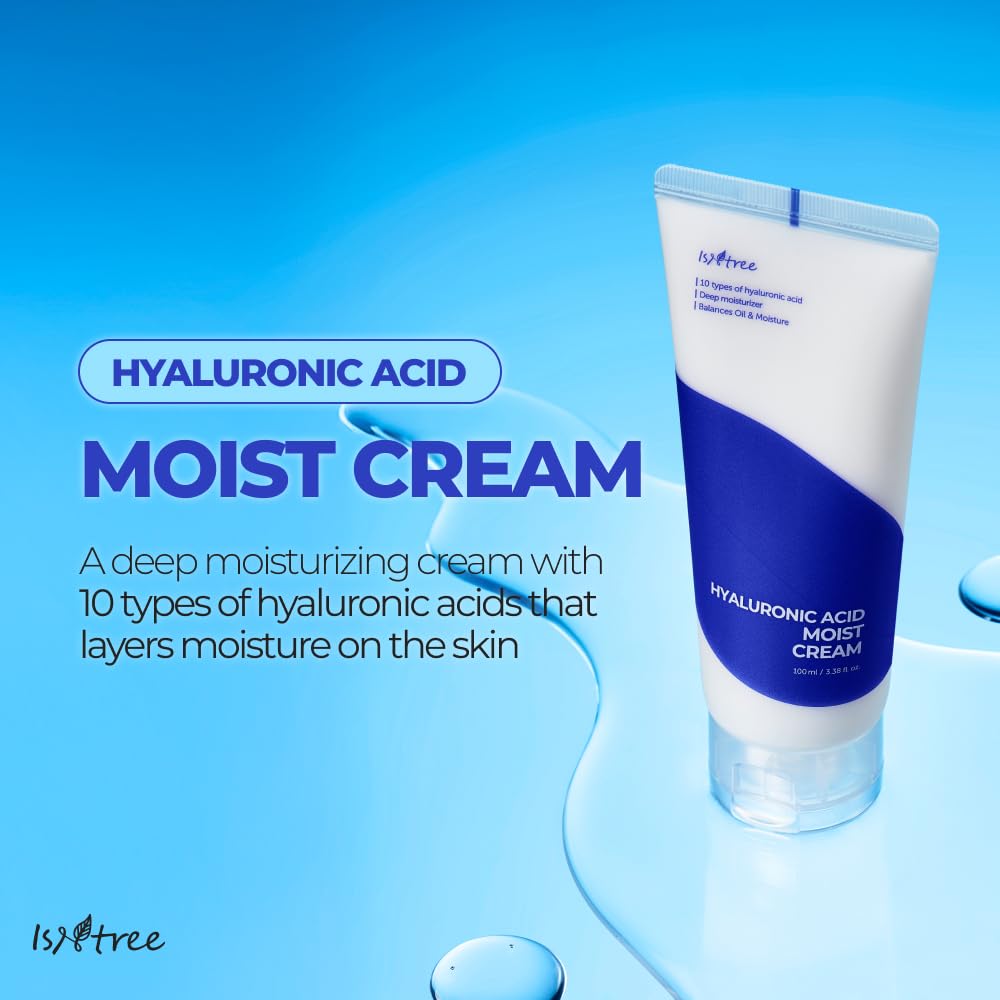 ISNTREE Hyaluronic Acid Moist Cream 100ml – Deep Hydration, Fragrance-Free