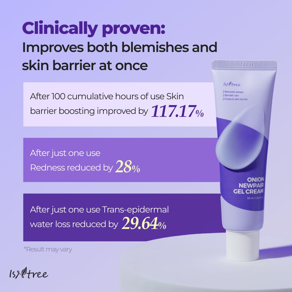 IsNtree Onion Newpair Gel Cream 50ml | 3-Layer Hyaluronic Acid Hydration | 71% Red Onion Extract | Non-Sticky Moisturizer