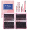 ISOOLU Fairy Lash Clusters Kit – DIY Lashes with Bond & Seal, 50D 9-16mm