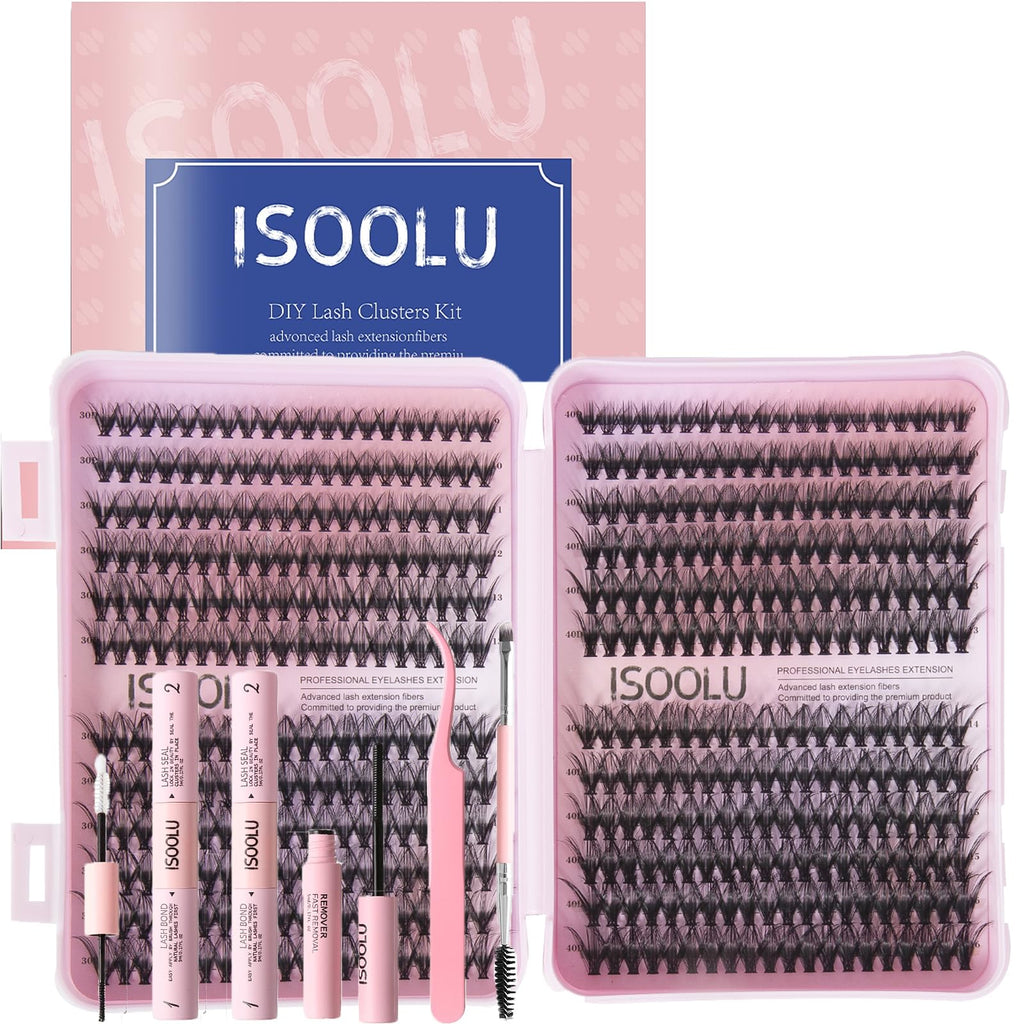ISOOLU Fairy Lash Clusters Kit – Manga C Curl Wispy Lashes (9-16mm, 30D+40D)