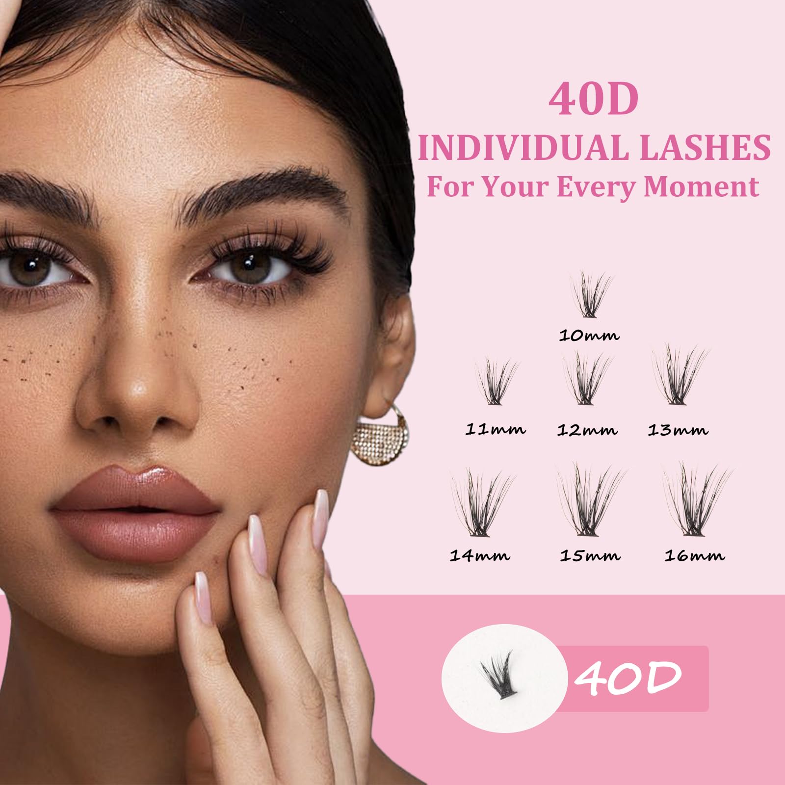 ISOOLU Fairy Lash Clusters Kit – 40D C Curl Wispy Lashes (9–16mm)