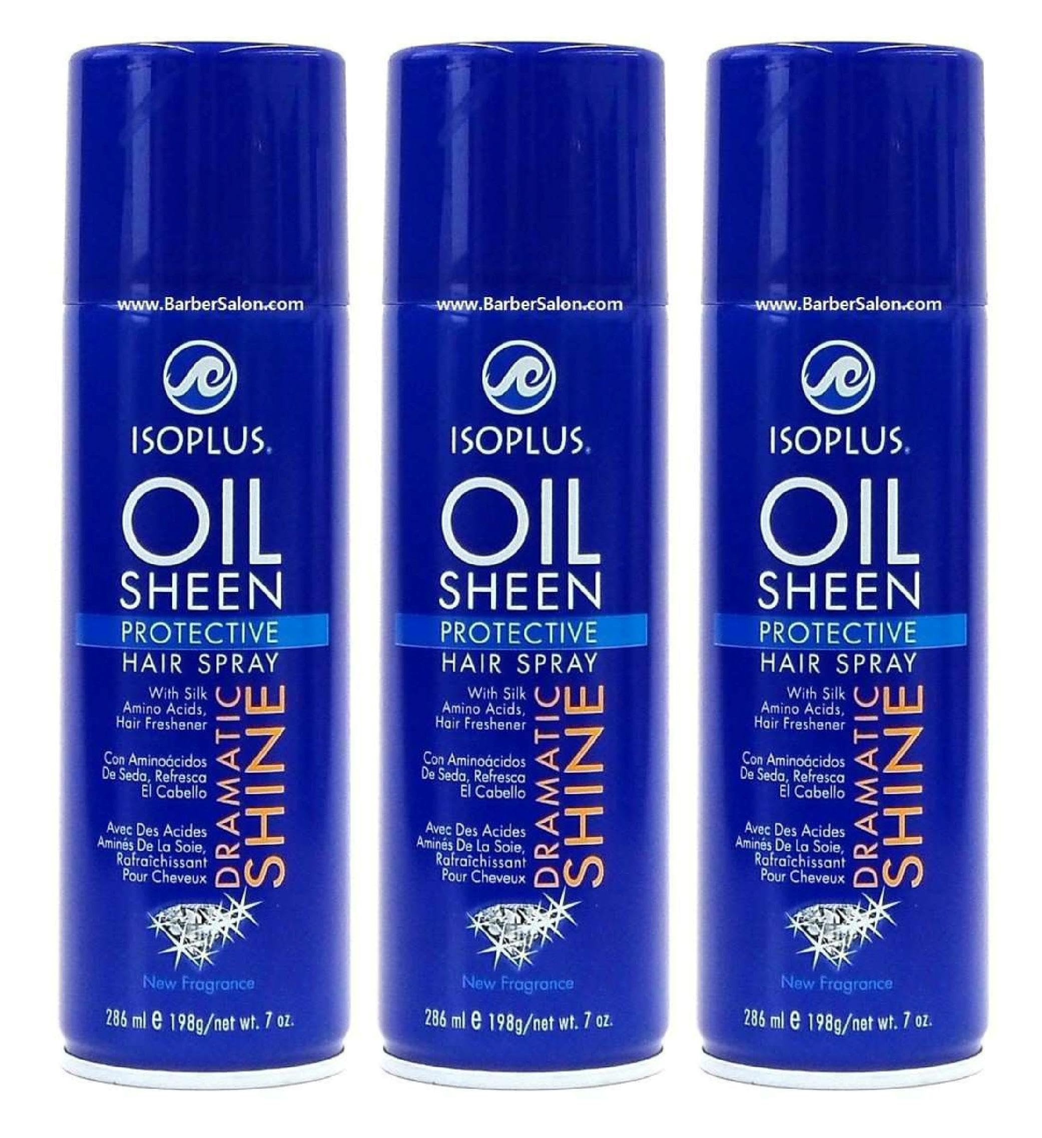 Isoplus Oil Sheen Hairspray 7 oz – Regular Pack of 3