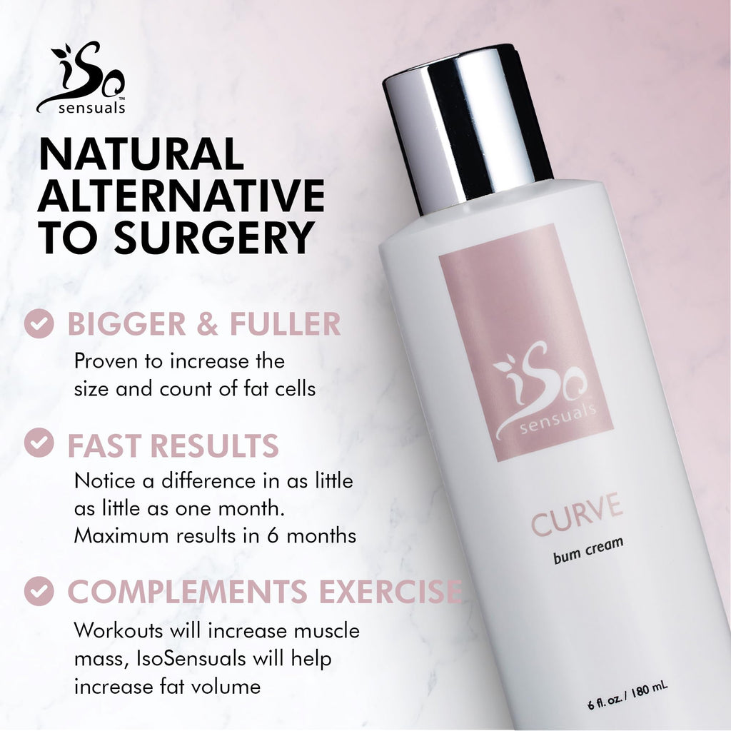 IsoSensuals CURVE Butt Enhancement Cream – Natural Growth & Fuller Curves for Women & Men | 2 Month Supply