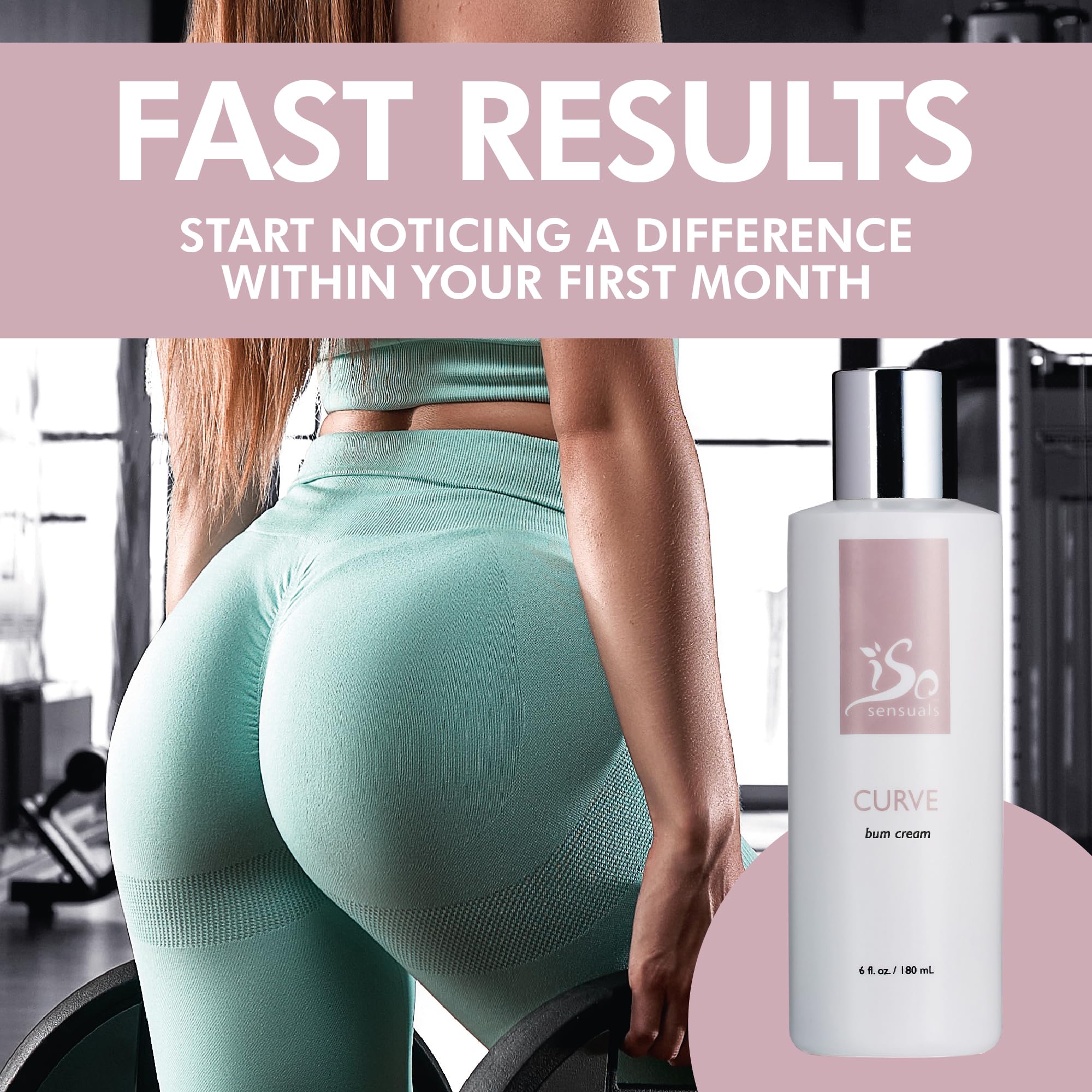 IsoSensuals CURVE Butt Enhancement Cream – Natural Growth & Fuller Curves for Women & Men | 2 Month Supply