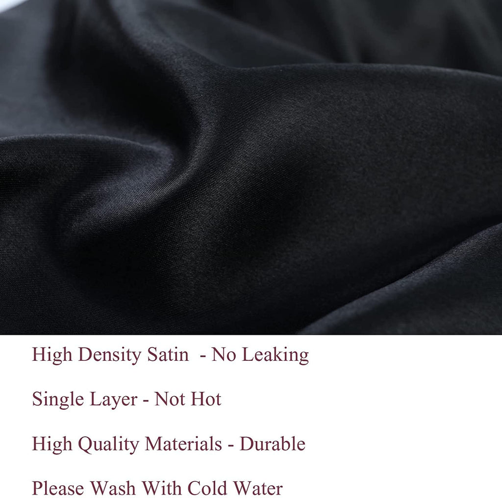 Isshin Beauty Satin Silk Bonnet for Kids – 2 Pack, Elastic Tie Band, No-Slip Fit (Black & Pink)