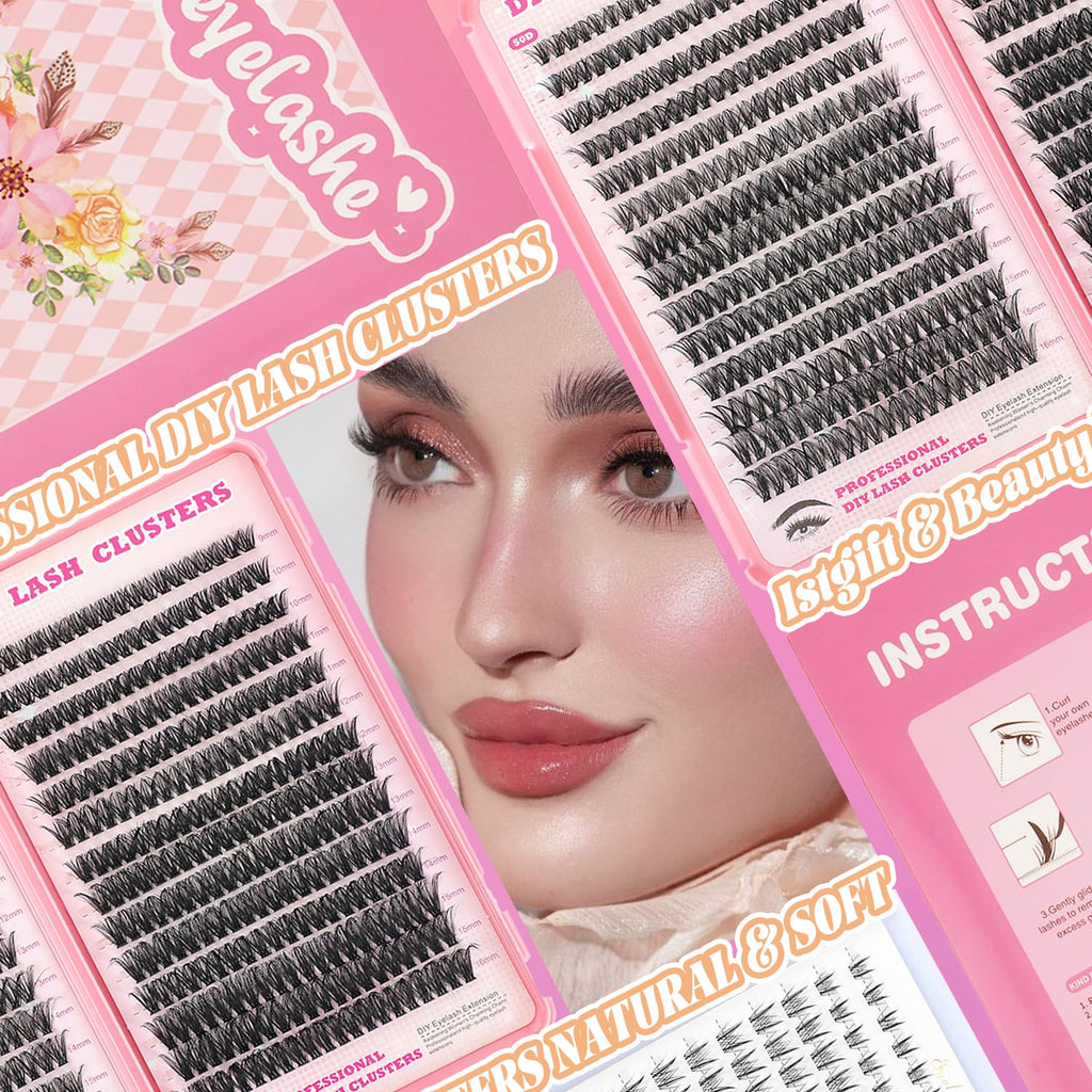 ISTGIFT Lash Clusters Kit — 560 Pcs 9-16mm D Curl Fluffy Wispy Lashes