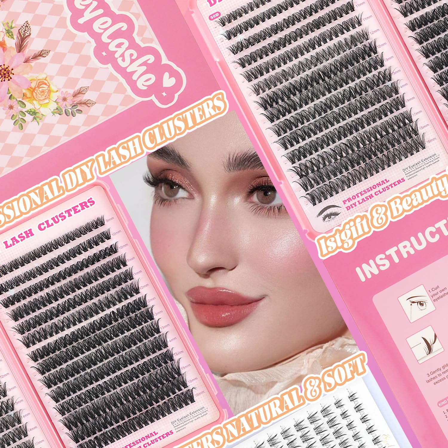 ISTGIFT Lash Clusters Kit — 560 Pcs 9-16mm D Curl Fluffy Wispy Lashes