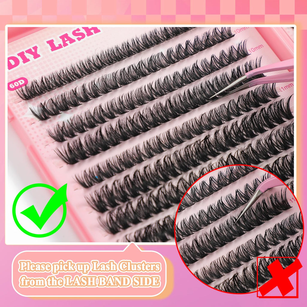 ISTGIFT Lash Clusters Kit — 560 Pcs 9-16mm D Curl Fluffy Wispy Lashes