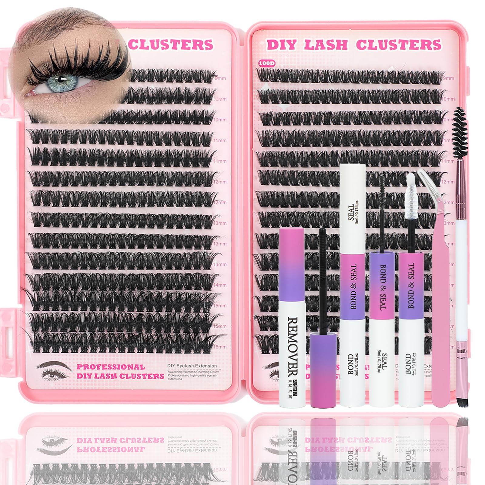 ISTGIFT Lash Clusters Kit – 560 Pcs, 9–16mm D-Curl Fluffy Wispy False Eyelashes