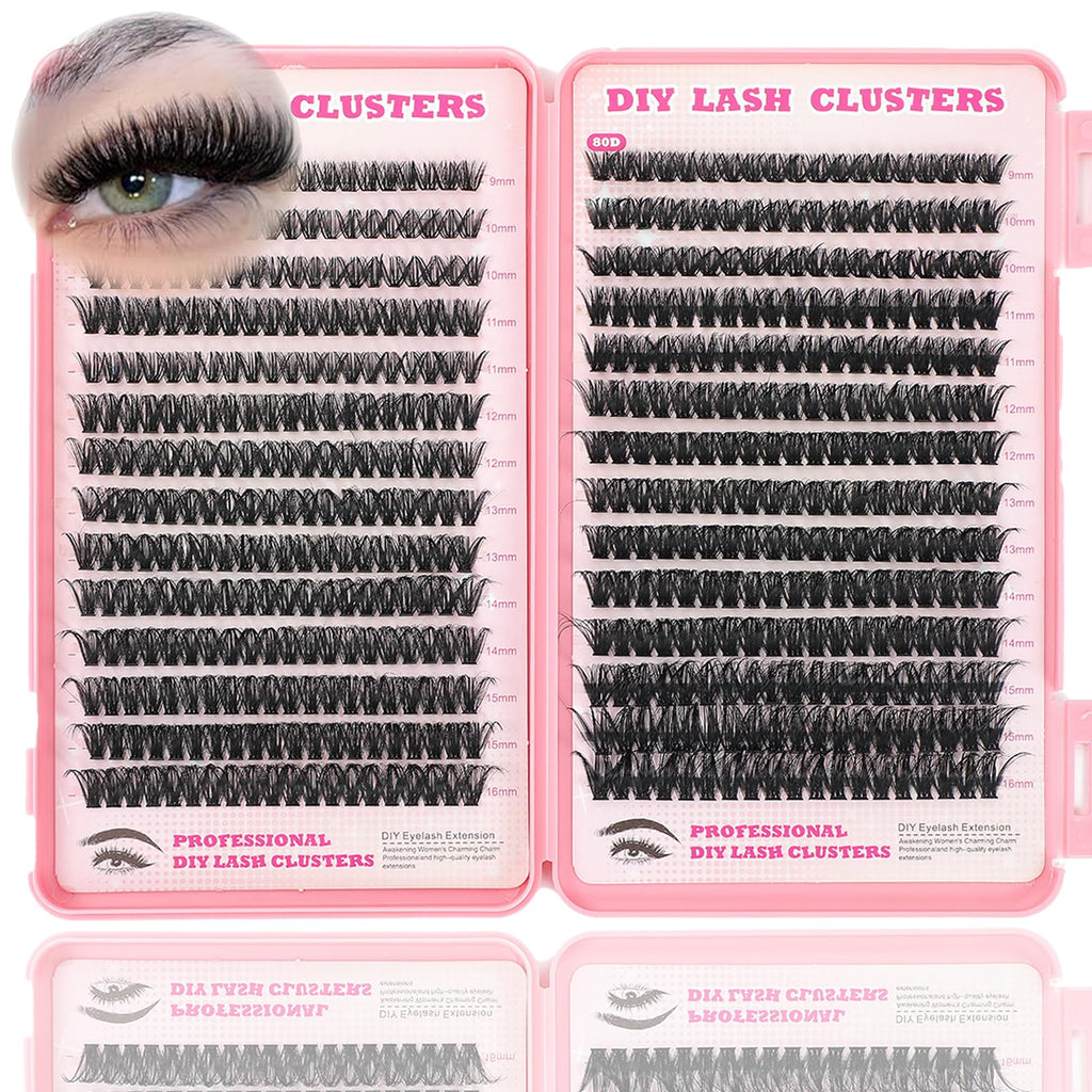 ISTGIFT Lash Clusters Kit – 560 Pcs 9-16mm D Curl Fluffy Wispy Lashes