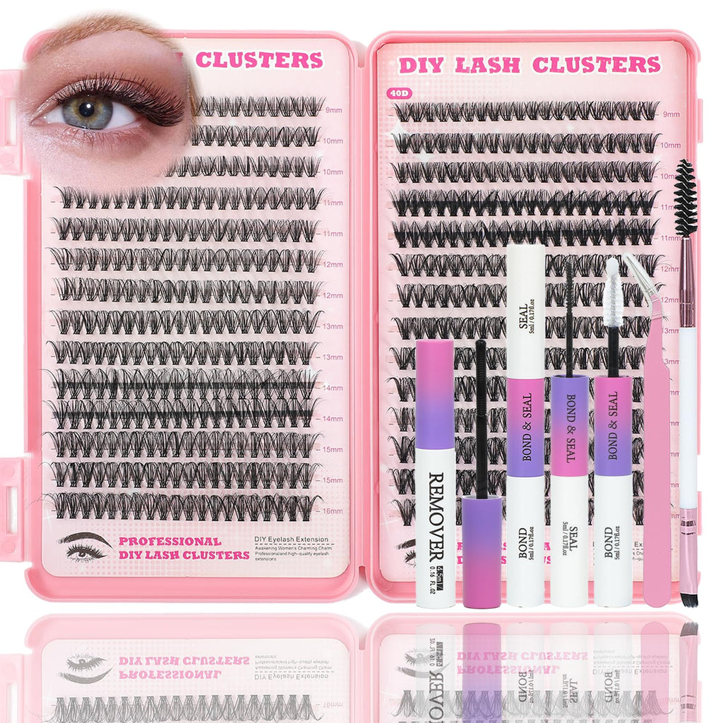 ISTGIFT Lash Clusters Kit — 560 Pcs Eyelash Clusters, 9-16mm, D Curl, Fluffy Wispy Extensions (30D+40D)