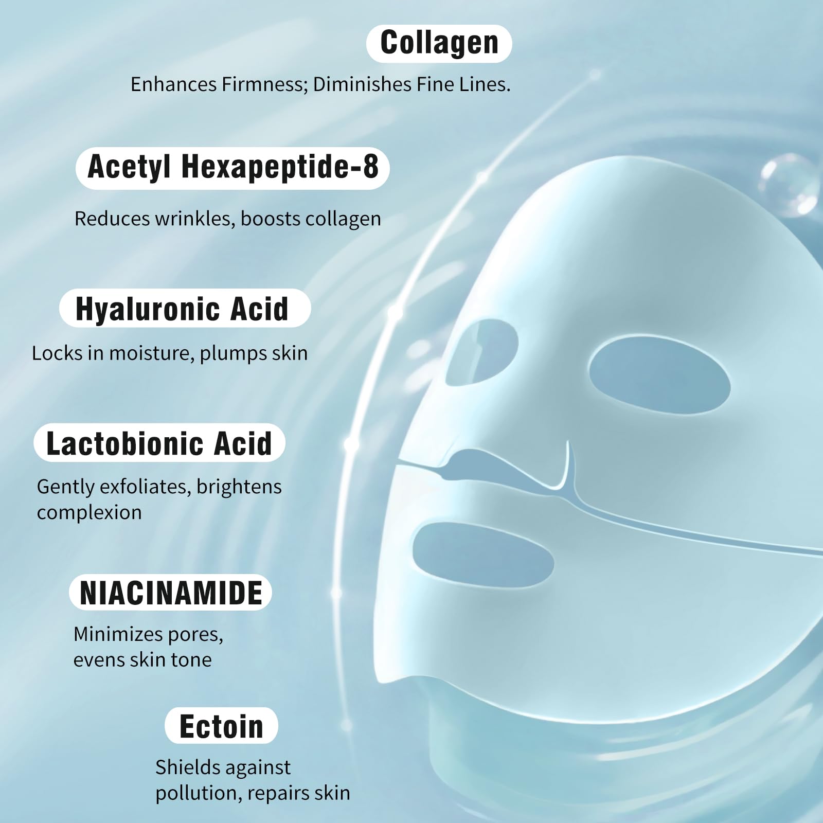 ISTON Overnight Collagen Mask – Intense Hydration & Anti-Aging, 5 Hyaluronic Acids, 4-Pack