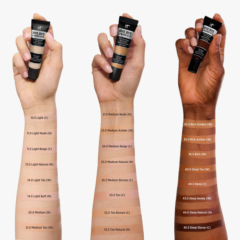 IT Cosmetics Bye Bye Under Eye Concealer Travel (Medium) – Water-Resistant Full Coverage for Dark Circles & Redness