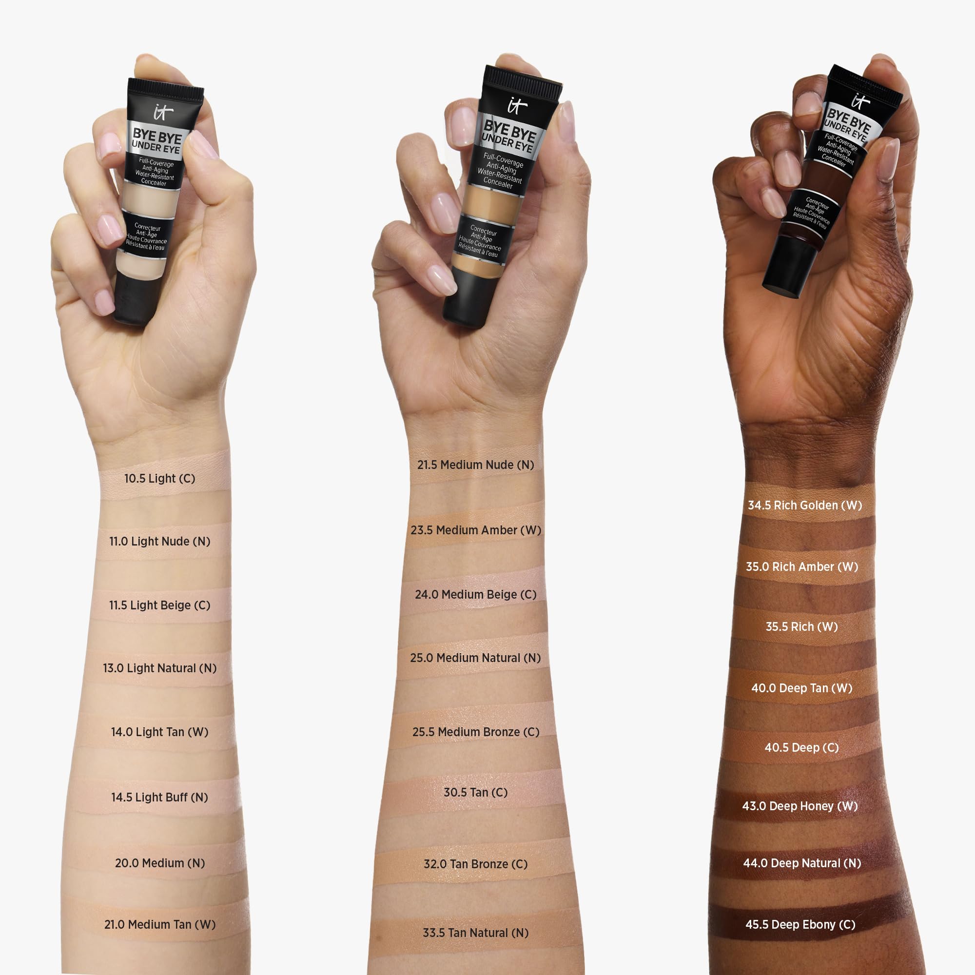 IT Cosmetics Bye Bye Under Eye Concealer Travel (Medium) – Water-Resistant Full Coverage for Dark Circles & Redness