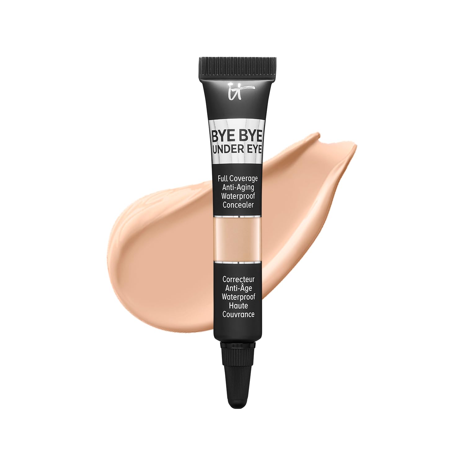 IT Cosmetics Bye Bye Under Eye Concealer Travel (Medium) – Water-Resistant Full Coverage for Dark Circles & Redness