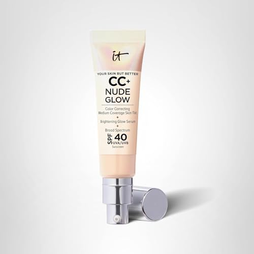 IT Cosmetics CC+ Nude Glow Skin Tint SPF 40 – Light Coverage, 1.08 fl oz