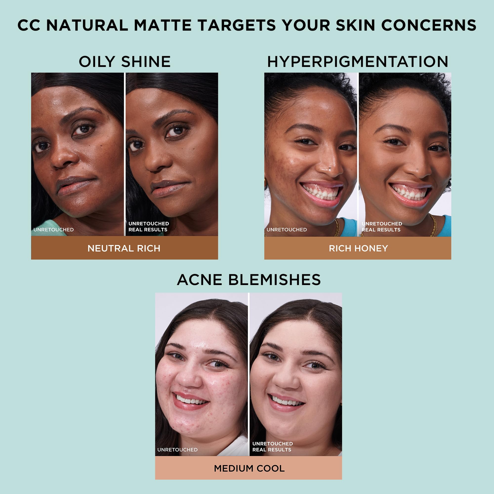 IT Cosmetics CC+ Cream Natural Matte (Fair) – Poreless Full Coverage SPF 40, 16HR Shine Control