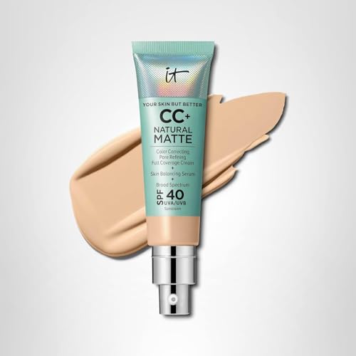 IT Cosmetics CC+ Cream Natural Matte Light SPF 40 | Poreless Full-Coverage Foundation