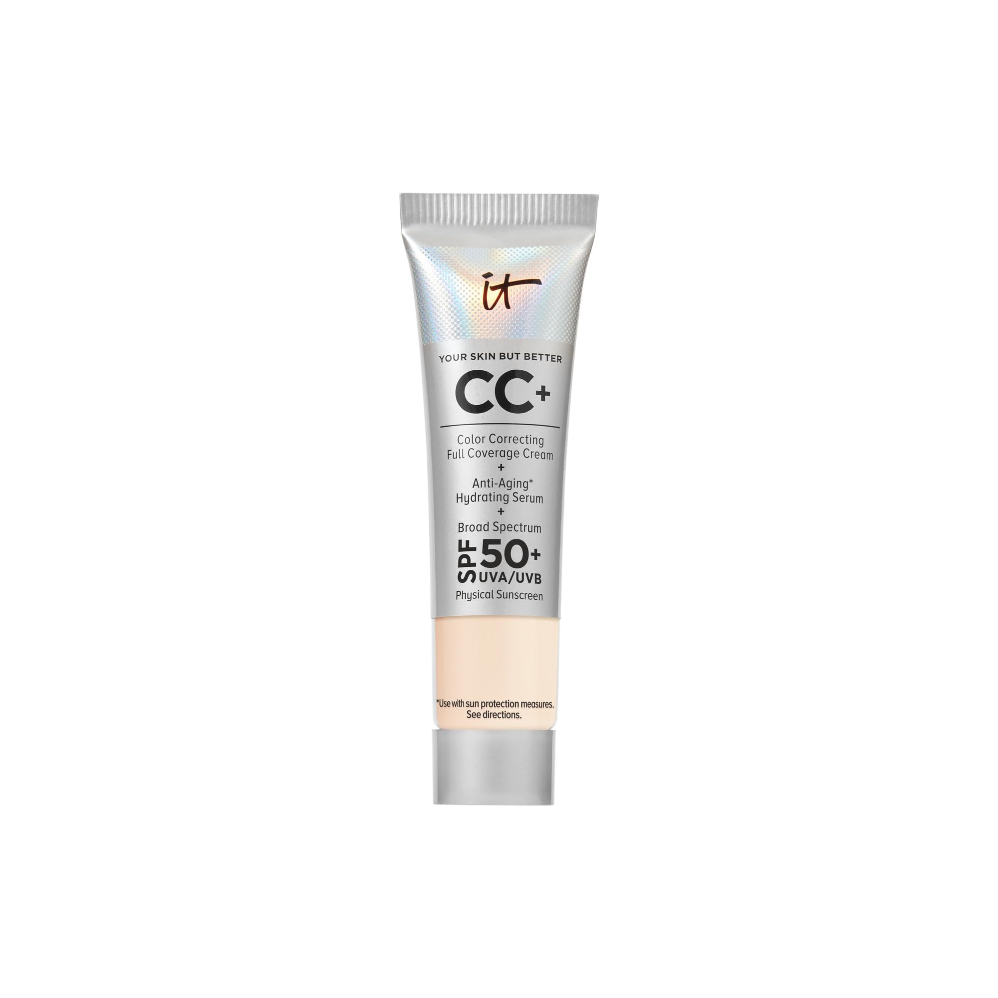 IT Cosmetics CC+ Cream Travel (Fair Light) – SPF 50+ Full Coverage Foundation & Hydrating Serum
