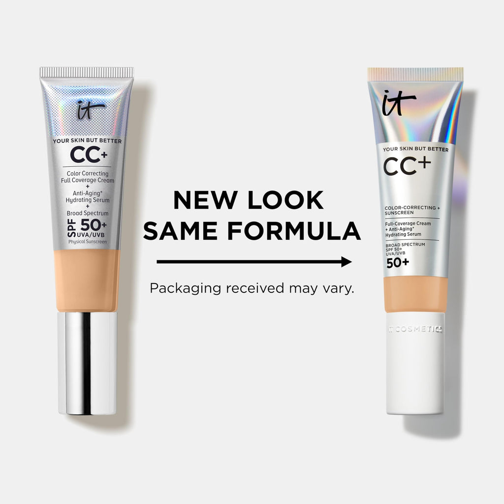 IT Cosmetics CC+ Cream Travel (Fair Warm) – SPF 50+ Full Coverage Foundation + Hydrating Anti-Aging Serum