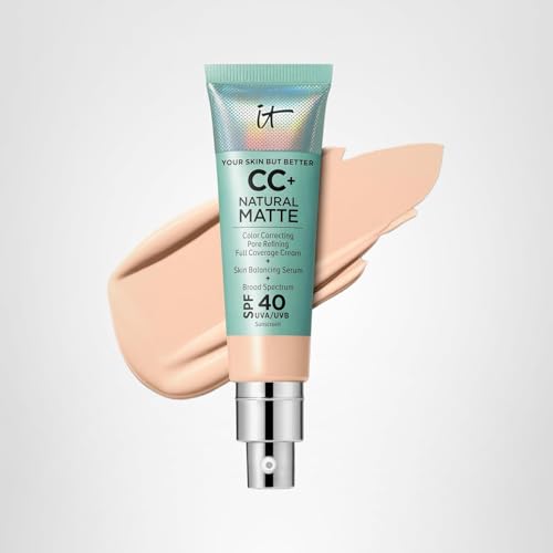 IT Cosmetics CC+ Cream Natural Matte Light Neutral SPF 40 – Poreless Full-Coverage Foundation