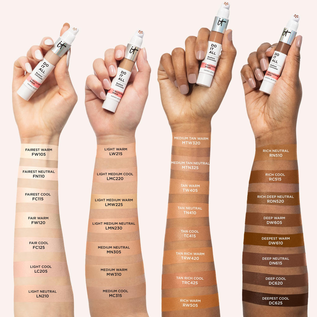 IT Cosmetics Do It All Radiant Concealer – 4-in-1 Hydration, Medium Coverage, Fairest Warm, 0.2 oz