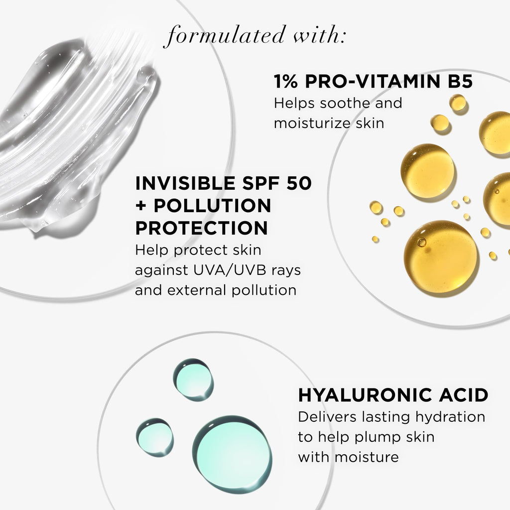 IT Cosmetics Hello Sunshine Invisible Sunscreen SPF 50 — 3-in-1 Hydrating Serum, Primer & Clear Face Sunscreen (2.7 fl oz)