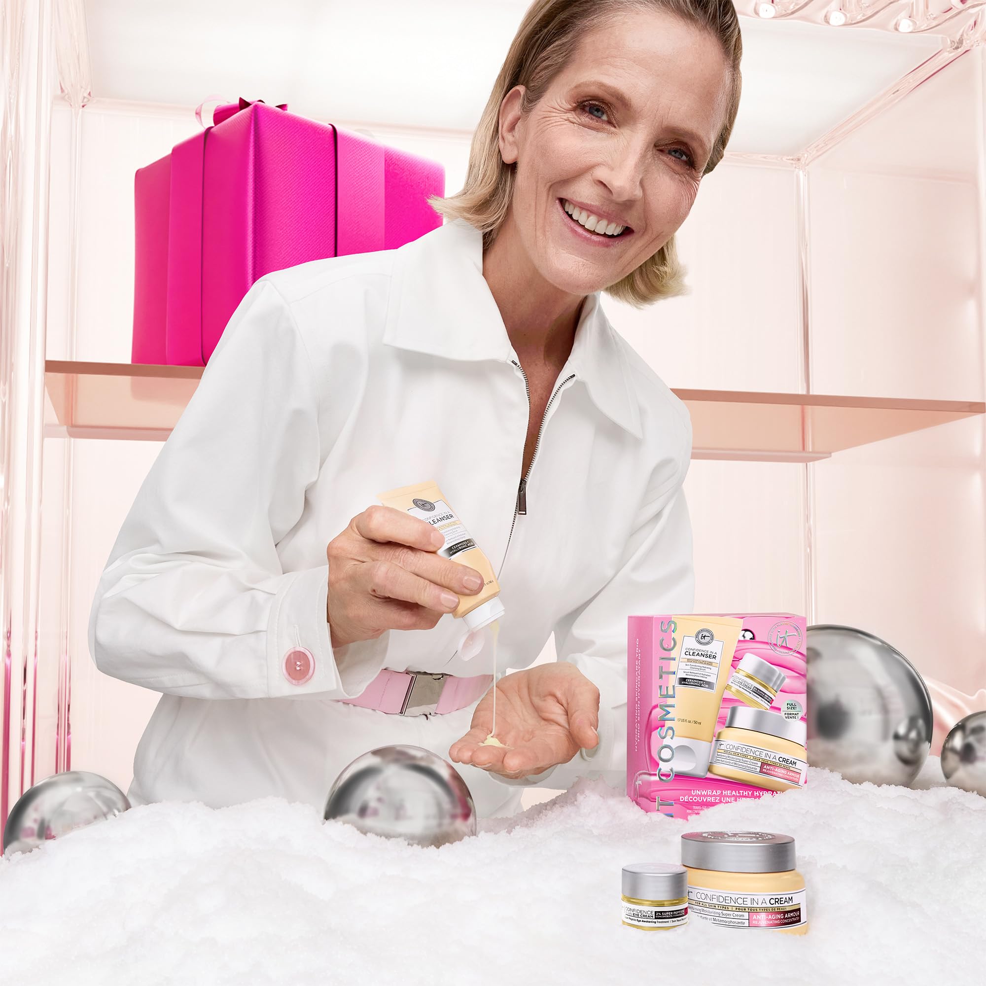 IT Cosmetics Unwrap Healthy Hydration 3-Piece Gift Set — Confidence in a Cream, Cleanser & Eye Cream