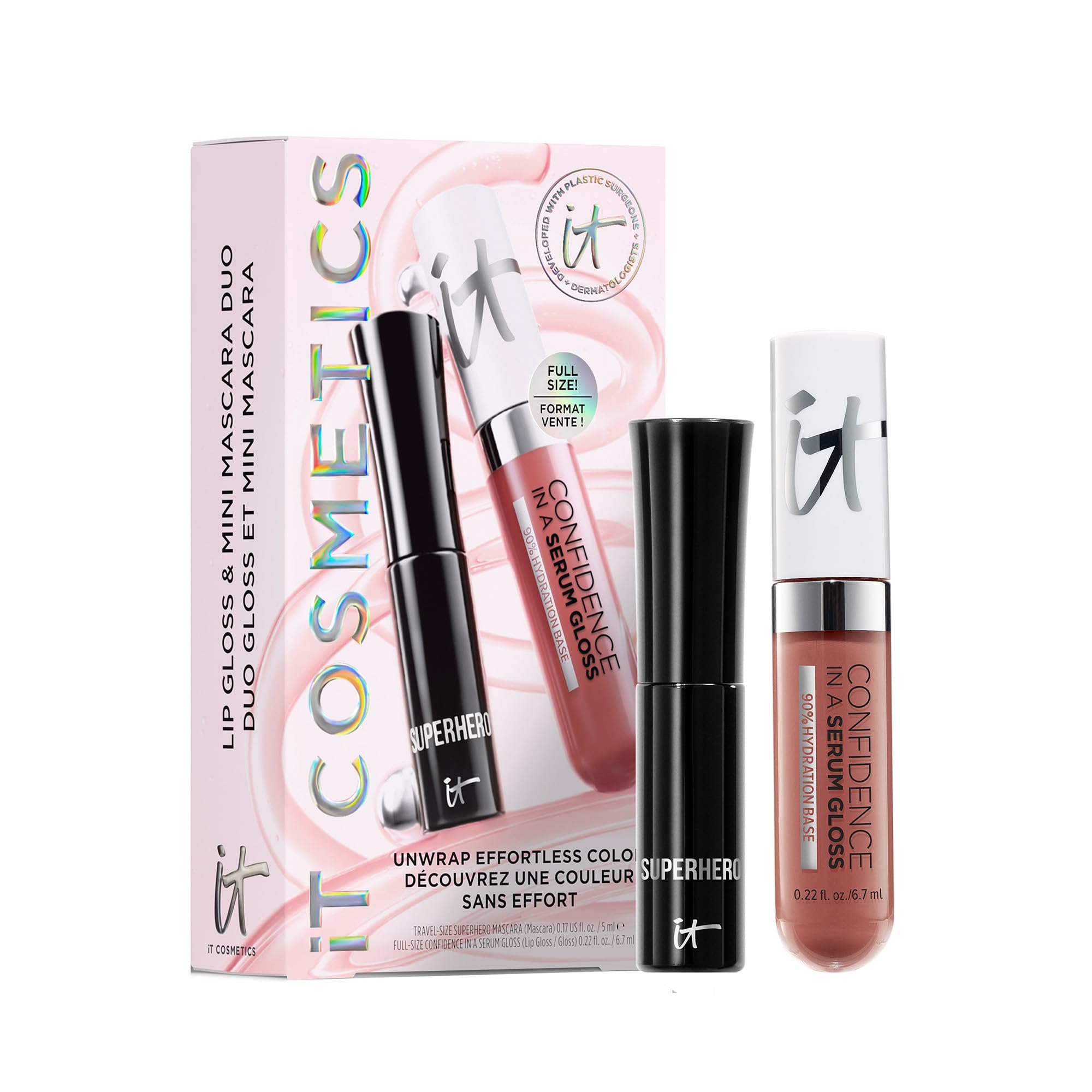 IT Cosmetics Unwrap Effortless Color: Lip Gloss & Mascara Gift Set