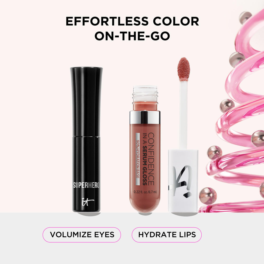 IT Cosmetics Unwrap Effortless Color: Lip Gloss & Mascara Gift Set