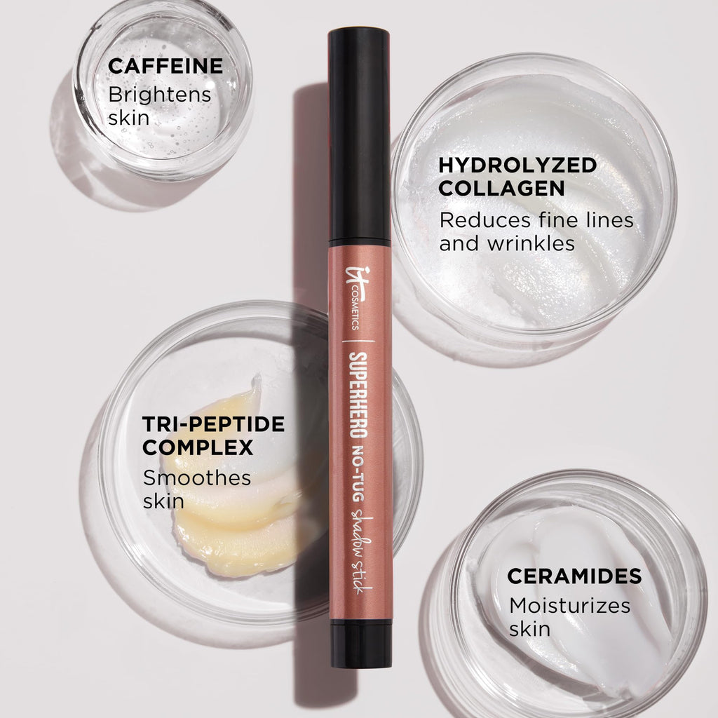 IT Cosmetics Superhero No-Tug Waterproof Shadow Stick – Bold Bubbly | Longwear Cream Eyeshadow