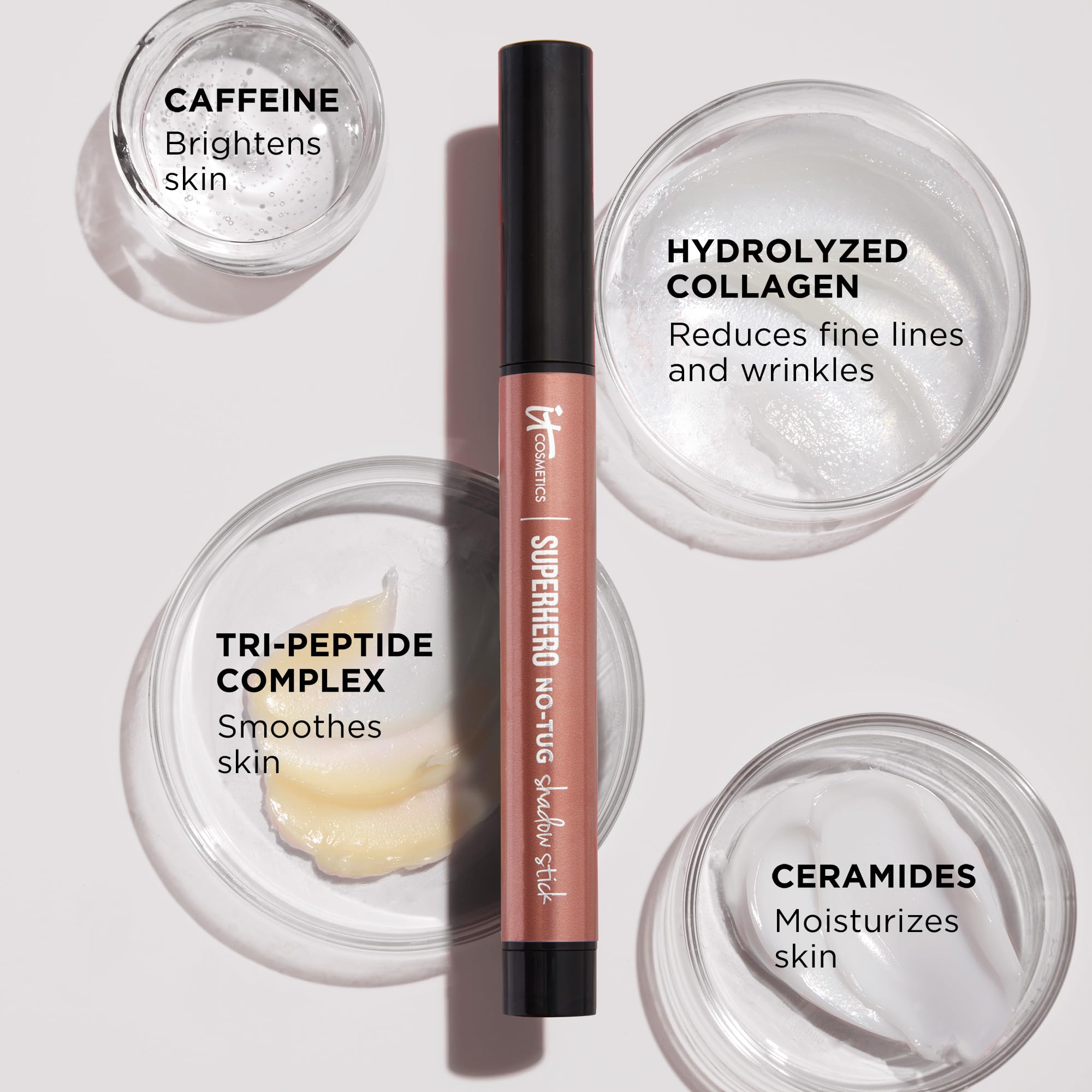 IT Cosmetics Superhero No-Tug Waterproof Shadow Stick – Super Slate (Metallic Pewter) | Built-In Primer, Long-Wear